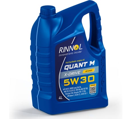 Моторное масло RINNOL QUANT М X-DRIVE синтетическое, 5W-30, 4 л 100445