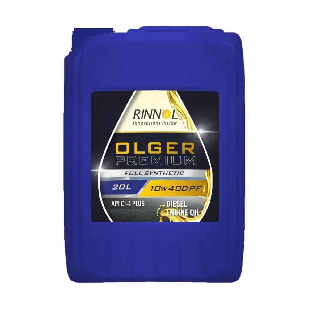 Моторное синтетическое масло RINNOL OLGER PREMIUM 10W-40 DPF, 20 л 191936 -  выгодная цена, отзывы, характеристики, фото - купить в Москве и РФ