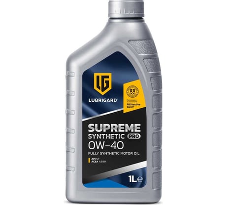 Моторное масло lubrigard supreme synthetic pro 0w-40 LGPSPMS040CH12