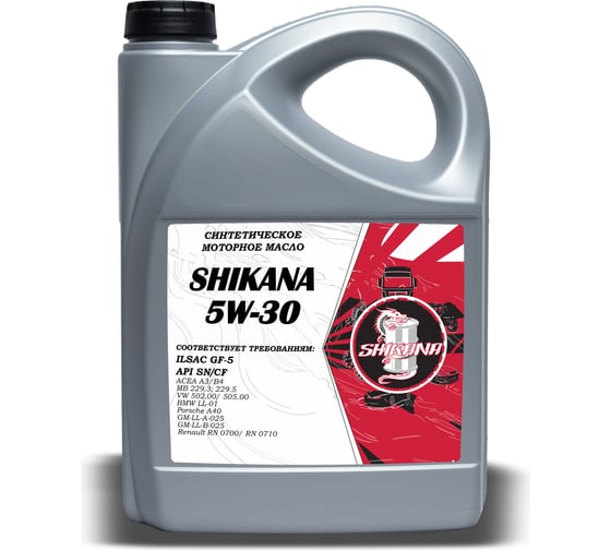 Синтетическое масло SHIKANA se sae 5w30 api sn/cf 5л 78606
