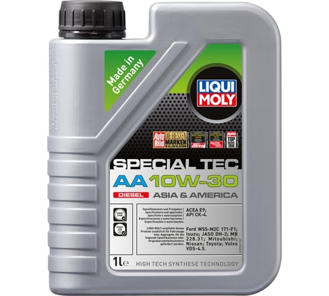 Масло моторное НС-синтетическое Special Tec AA 10W-30 Diesel 10W-30 CK-4 E9, 1 л LIQUI MOLY 39026