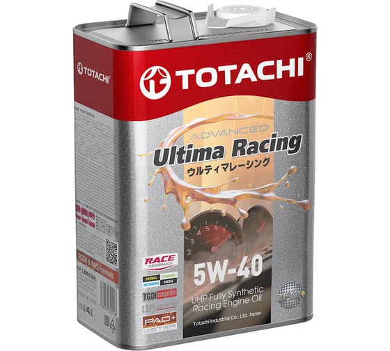 Моторное масло TOTACHI ULTIMA RACING UHP Fully Synthetic 5W-40, API SP, ACEA A3/B4, 4л E4704 1