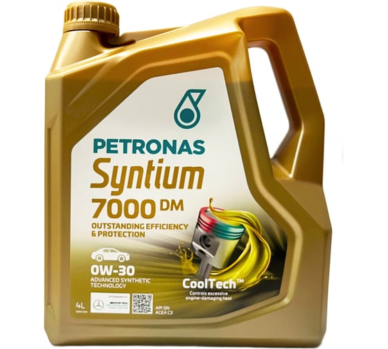 Моторное масло Petronas SYNTIUM 7000 DM синт. 0W30, 4л/5 API SN, ACEA C3, MB-Approval 229.51-229.52, RN0700  70662K1YEU 1