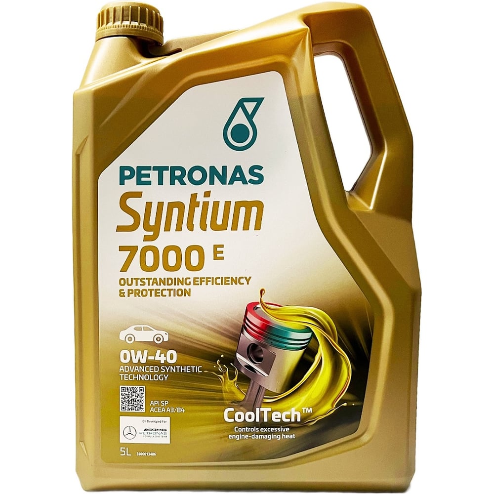 Моторное масло Petronas SYNTIUM 7000E синт. 0W40, 5л/4, API SP, ACEA A3 ...