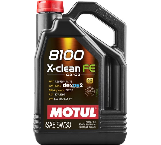 Синтетическое масло 8100 X-сlean FE 5W30 4л MOTUL 104776