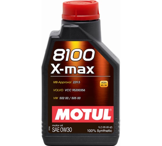 Синтетическое масло 8100 X-max SAE 0W30 1л MOTUL 106569