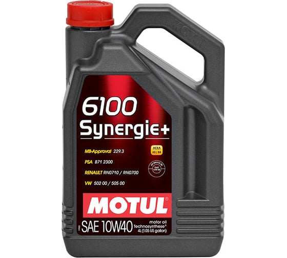 Моторное масло 6100 Synergie+SAE 10W40 4 л MOTUL 101491 1