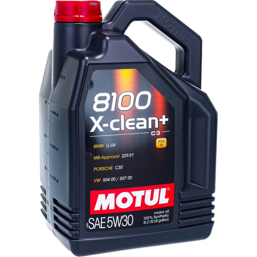 Синтетическое масло 8100 X-clean+ SAE 5W30 5л MOTUL 106377 - выгодная цена,  отзывы, характеристики, фото - купить в Москве и РФ