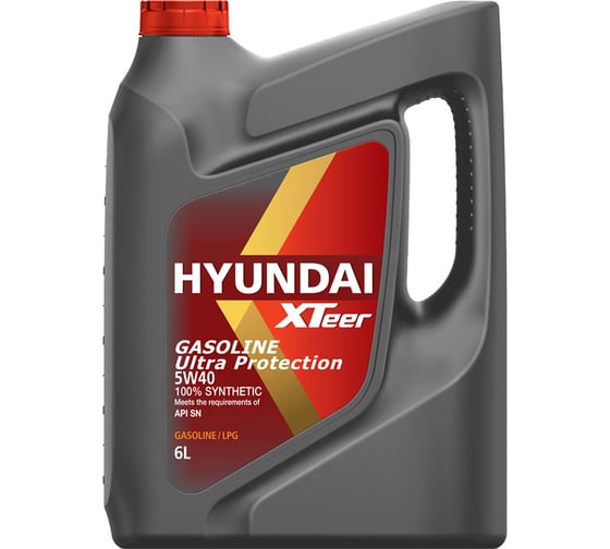 Моторное масло синтетическое Gasoline Ultra Protection 5W40 SN, 6 л HYUNDAI XTeer 1061126