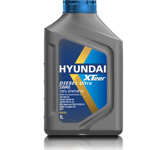 Моторное масло синтетическое Diesel Ultra 5W40, 1 л HYUNDAI XTeer 1011223 1