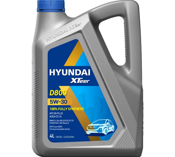 Моторное масло синтетическое Diesel Ultra 5W30, 4 л HYUNDAI XTeer 1041222 1