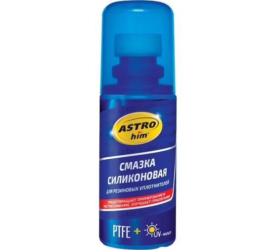 Силиконовая смазка для резиновых уплотнителей с ptfe Astrohim флакон с губкой-аппликатором 100 мл AC4642