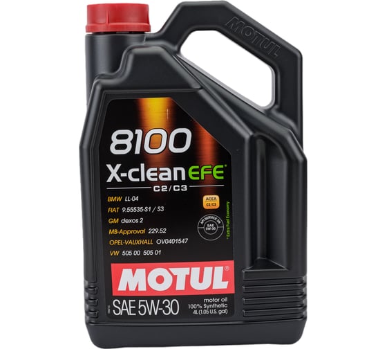 Моторное масло 8100X-сlean EFE 5W30 4л MOTUL 109171