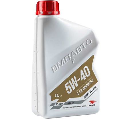 Моторное масло ВМПАВТО 3-SN 5W40, С3, SN/CF, канистра 1л 9226