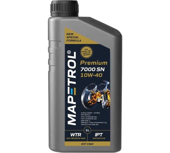 Моторное масло MAPETROL PREMIUM 7000 SN, 10W-40, 1 л MAP0021