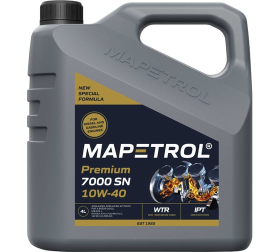 Моторное масло MAPETROL PREMIUM 7000 SN, 10W-40, 4 л MAP0022