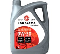 Моторное масло TAKAYAMA sae 0w-30, api sp, acea a5/b5, 4 л 322786