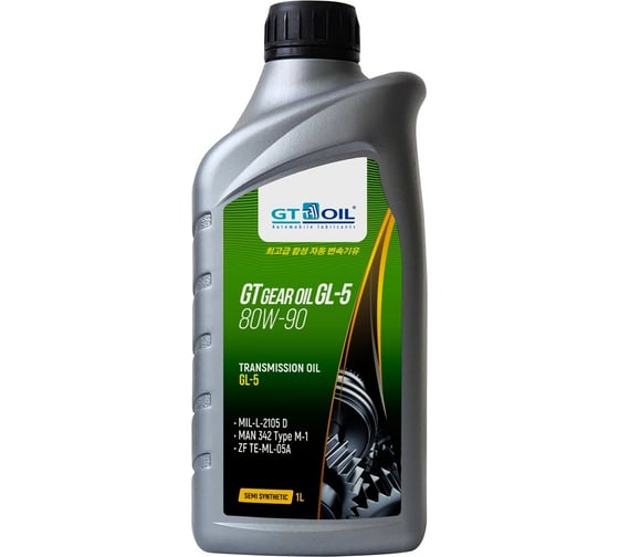 Масло Gear Oil, SAE 80W-90, API GL-5, 1 л GT OIL 8809059407844 1