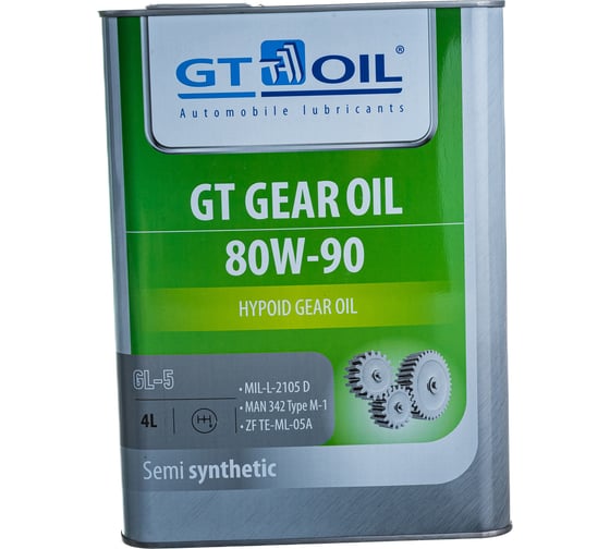 Масло Gear Oil, SAE 80W-90, API GL-5, 4 л GT OIL 8809059407837