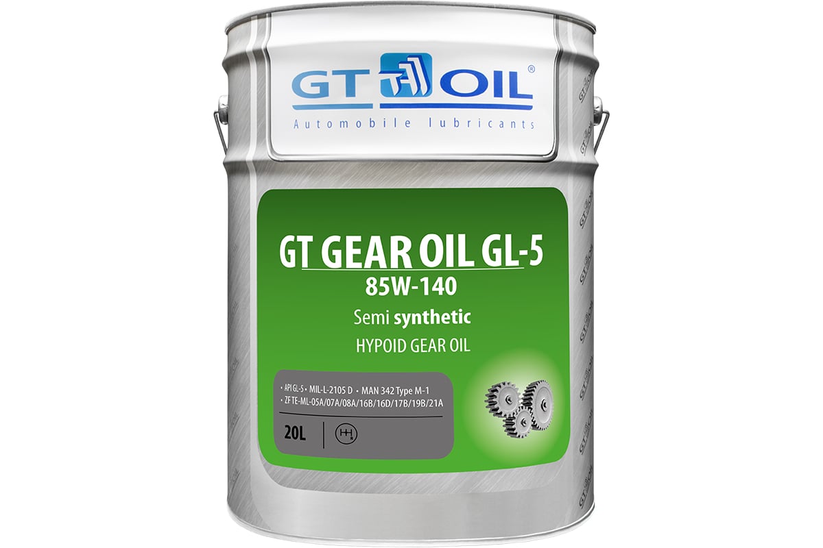 Масло Gear Oil, SAE 85W140, API GL5, 20 л GT OIL 8809059407110
