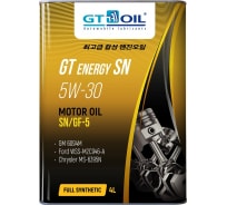 Масло Energy SN, SAE 5W30, API SN, 4 л GT OIL 8809059407257
