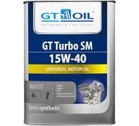 Масло Turbo SM, SAE 15W-40, API SM/CF, 4л GT OIL 8809059407042