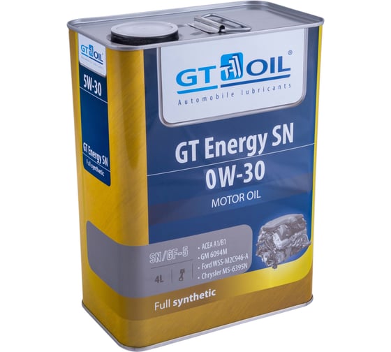 Масло GT1 0W-30, API SN/CF, 4л GT OIL 8809059408568