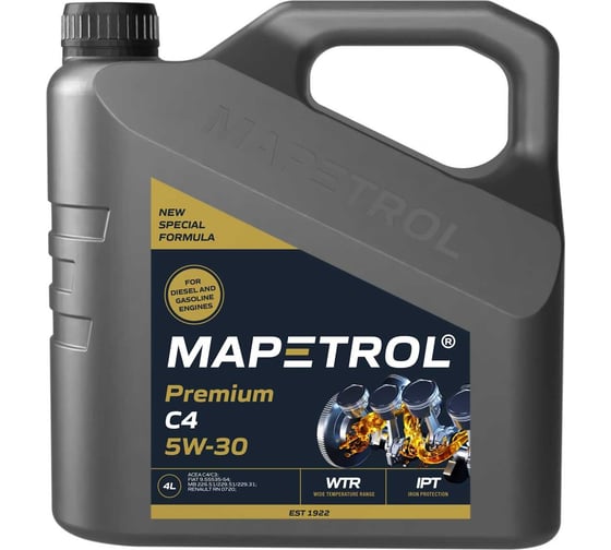 Моторное масло MAPETROL PREMIUM C4, 5W-30, 4 л MAP0125 1