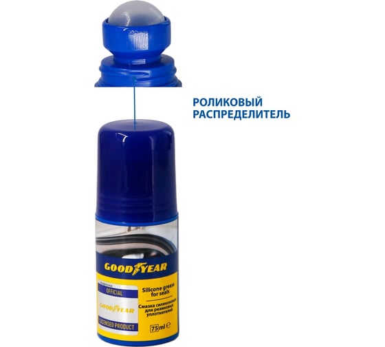 Силиконовая смазка для резиновых уплотнителей Goodyear пластиковая бутылка 75 мл GY000803