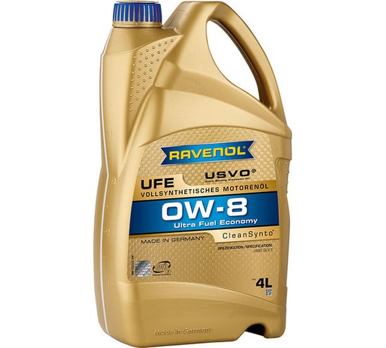 Моторное масло RAVENOL UFE Ultra Fuel Economy SAE 0W-8, 4 л 1111155-004-01-999 1