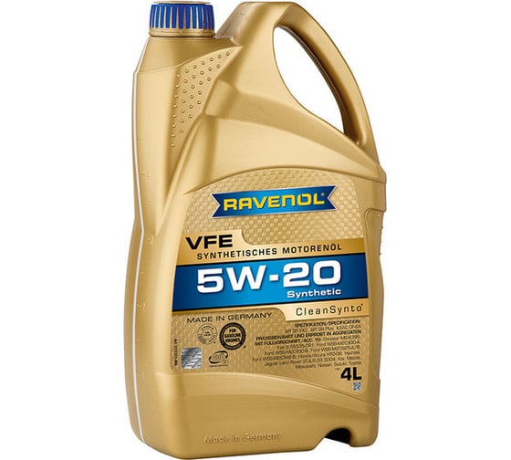 Моторное масло RAVENOL VFE SAE 5W-20, 4 л new 1111311-004-01-999