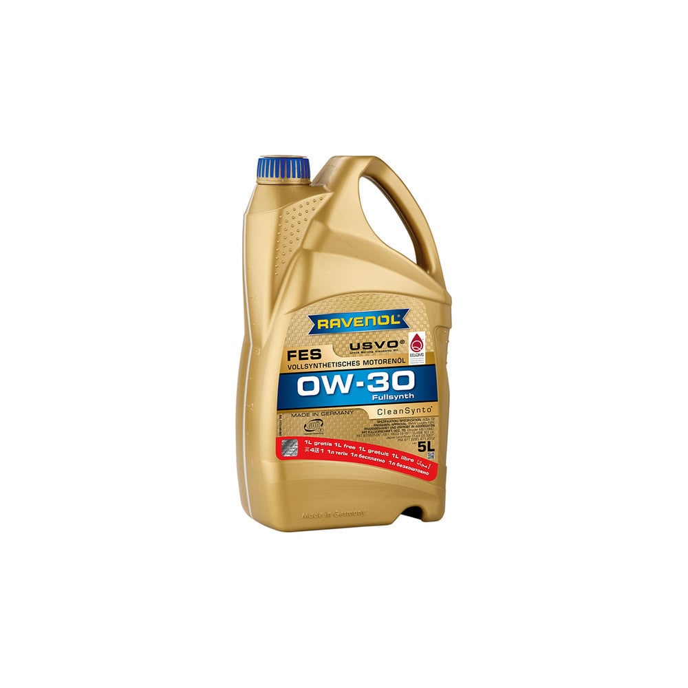 Моторное масло RAVENOL FES SAE 0W-30, 5 л (4+1) 1111146-A05-01-909 -  выгодная цена, отзывы, характеристики, фото - купить в Москве и РФ