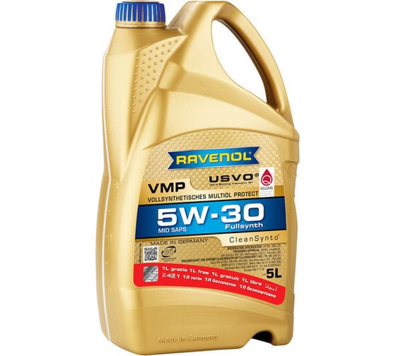 Моторное масло RAVENOL VMP SAE 5W-30, 5 л (4+1) 1111122-A05-01-909