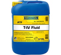 Трансмиссионное масло RAVENOL ATF T-IV Fluid 10 л, new 1212102-010-01-999