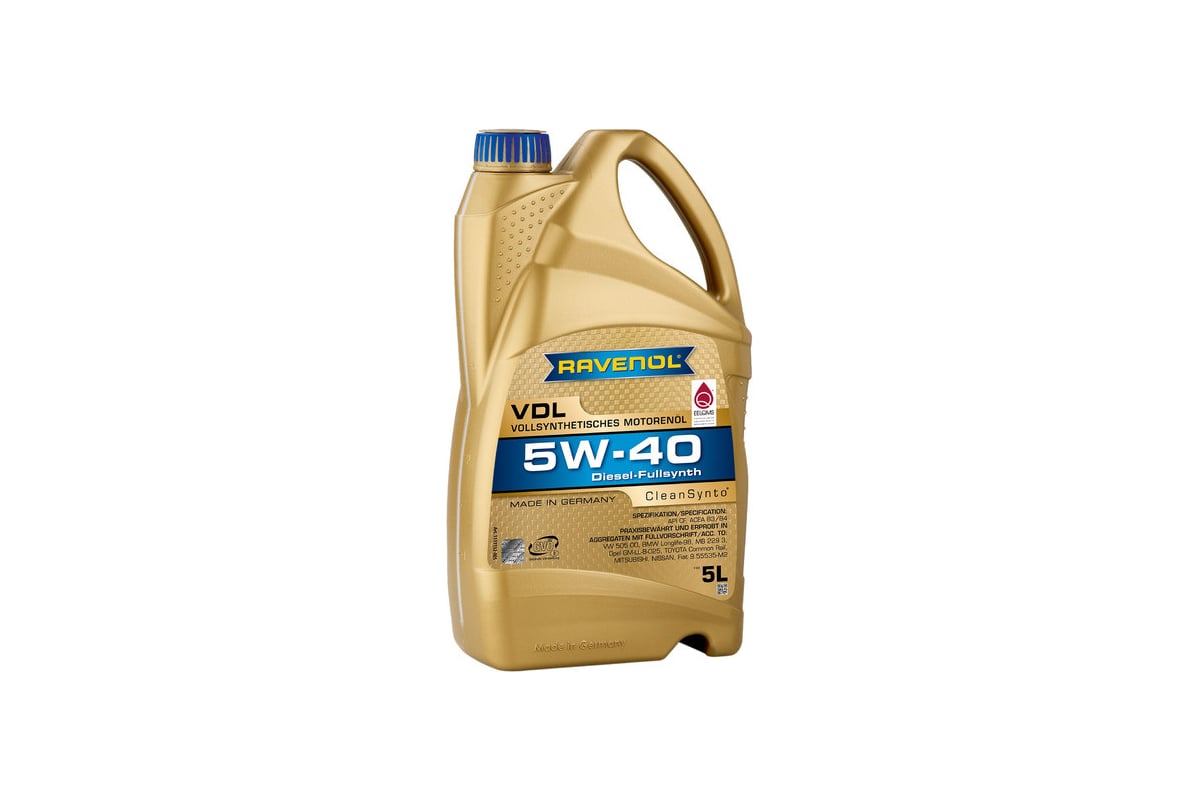 Моторное масло RAVENOL VDL SAE 5W-40, 5 л 1111132-005-01-999