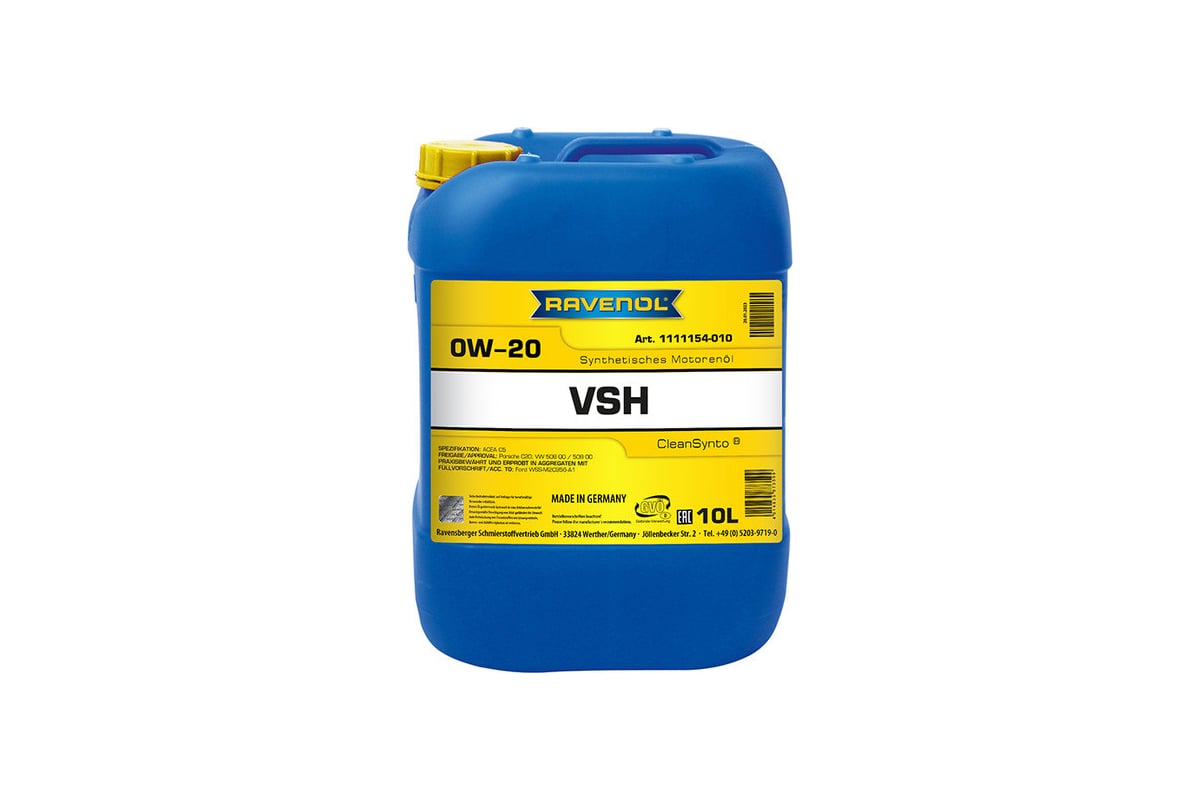 Моторное масло RAVENOL VSH SAE 0W-20, 10 л 1111154-010-01-999 ...