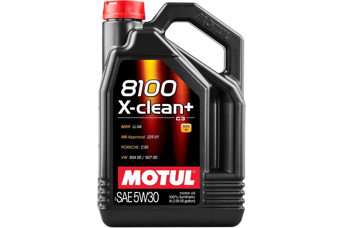 Моторное масло MOTUL 8100 X-CLEAN + 5W30 4 л 111859 - выгодная цена,  отзывы, характеристики, фото - купить в Москве и РФ