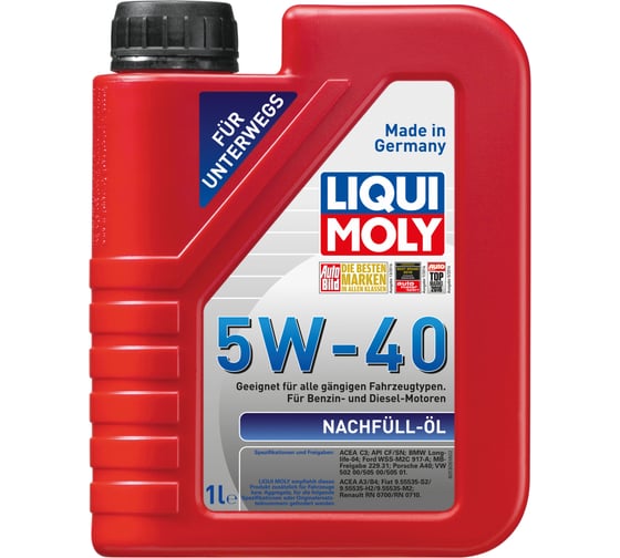 НС-синтетическое моторное масло LIQUI MOLY Nachfull Oil 5W-40, CF/SN, C3 1л 1305