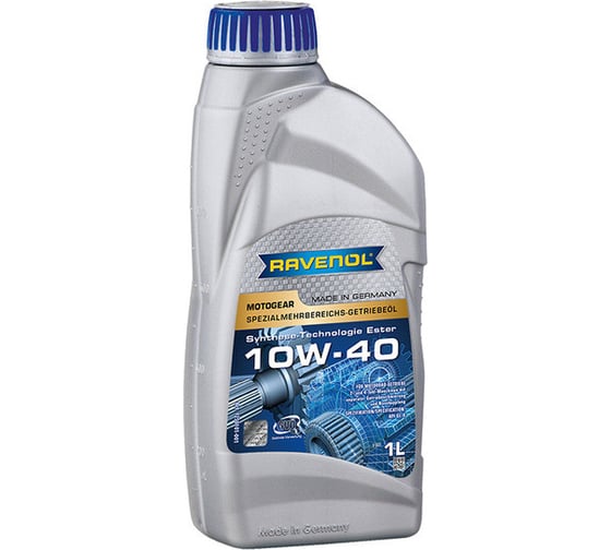 Трансмиссионное масло RAVENOL Motogear SAE 10W-40, GL-4, 1 л 1250101-001-01-999 1