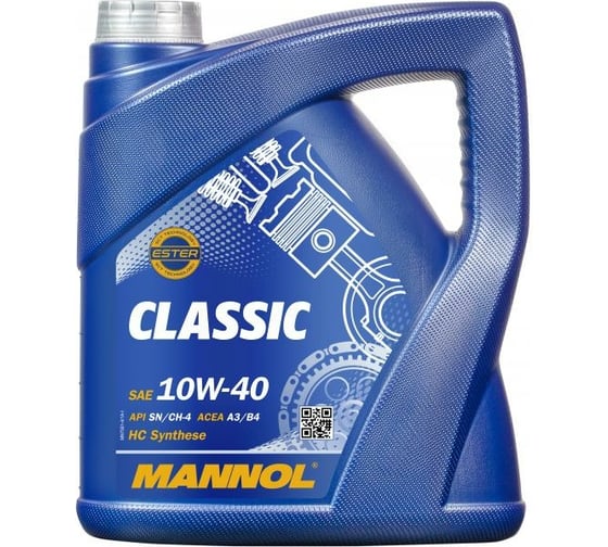 Моторное масло полусинтетическое Classic 10w40, 4 л MANNOL 1101
