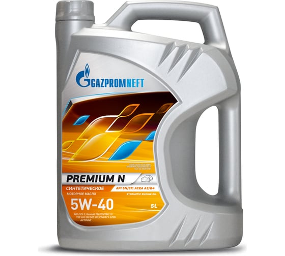 Масло GAZPROMNEFT Premium N 5W-40 5 л 253140424