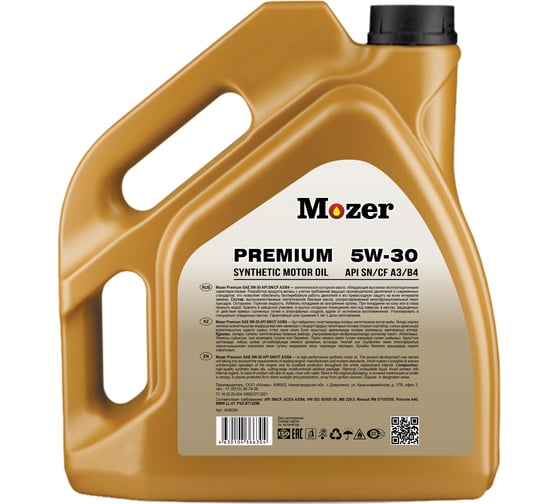 Моторное масло Mozer Premium SAE 5w-30 API SN/CF, канистра 4 л 4636304