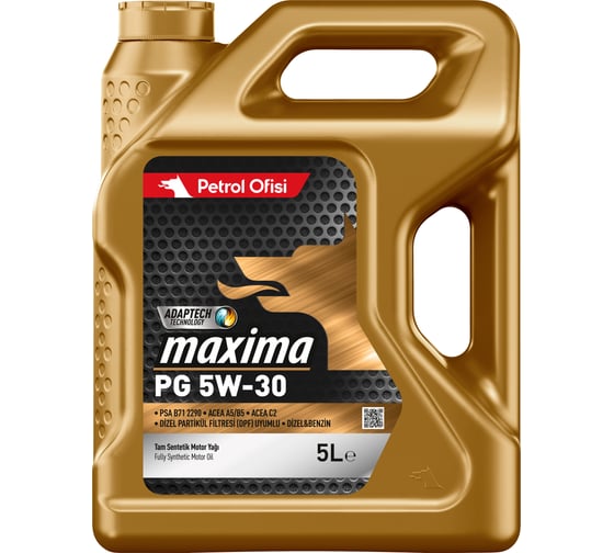 Моторное масло Petrol Ofisi MAXIMA PG 5W-30 5 литров, cинтетическое Z1373 400001373