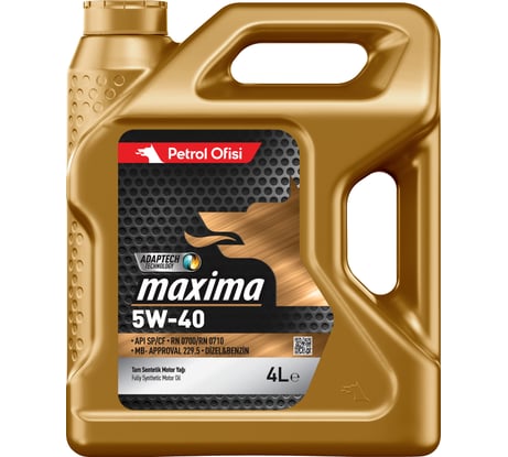 Моторное масло Petrol Ofisi MAXIMA 5W-40 4 литра, cинтетическое 400000364