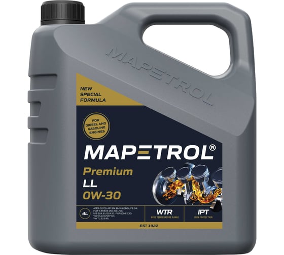 Моторное масло MAPETROL PREMIUM LL 0W-30 4 л MAP0096