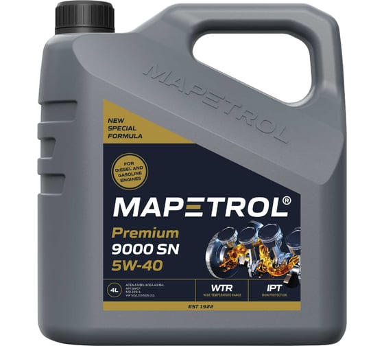 Моторное масло MAPETROL PREMIUM 9000 SN 5W-40 4 л MAP0035