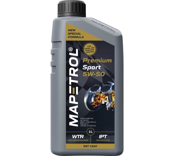 Моторное масло MAPETROL PREMIUM SPORT 5W-50 1 л MAP0143 1