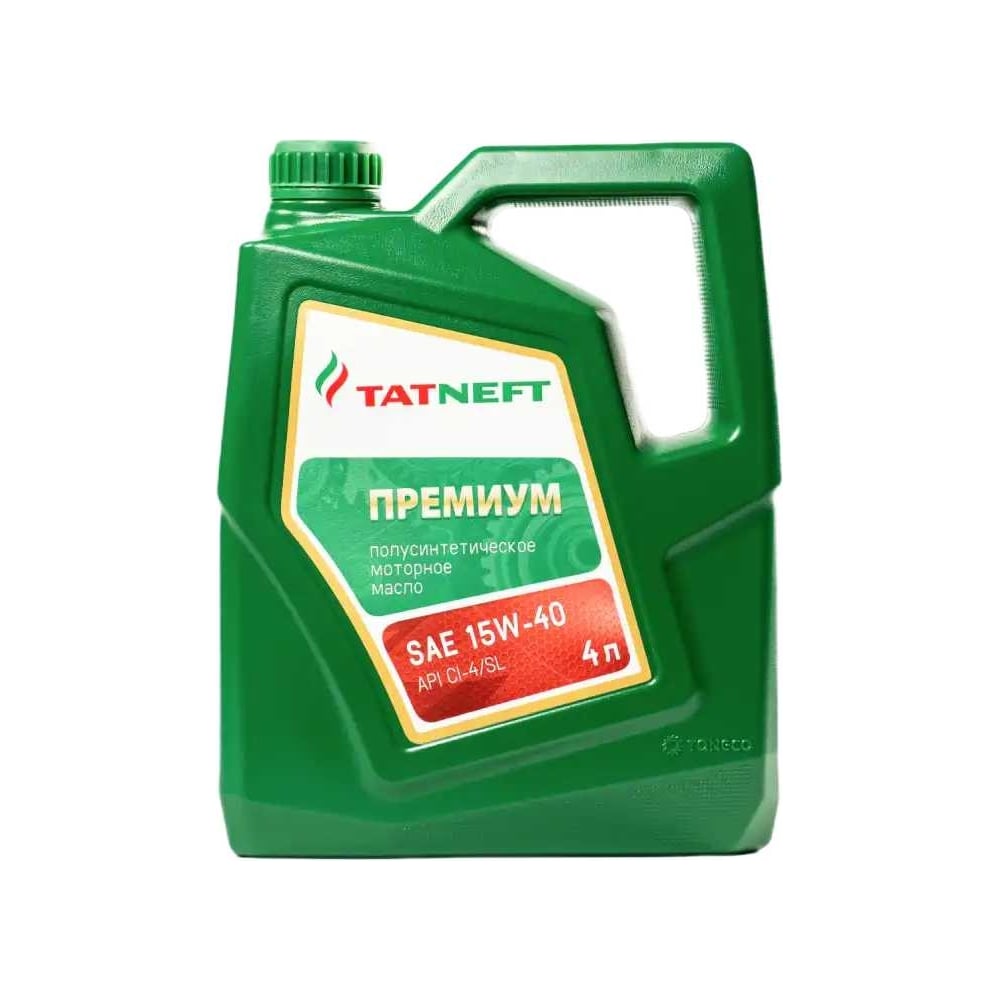 Моторное полусинтетическое масло ТАТНЕФТЬ 4 л Премиум SAE 15W-40 ...