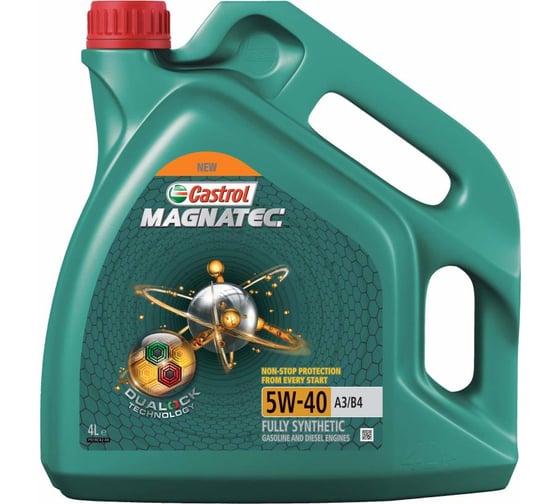 Моторное масло Castrol Magnatec DUALOCK синтетическое, 5w40, A3/B4, 4 л 15C9E0 1