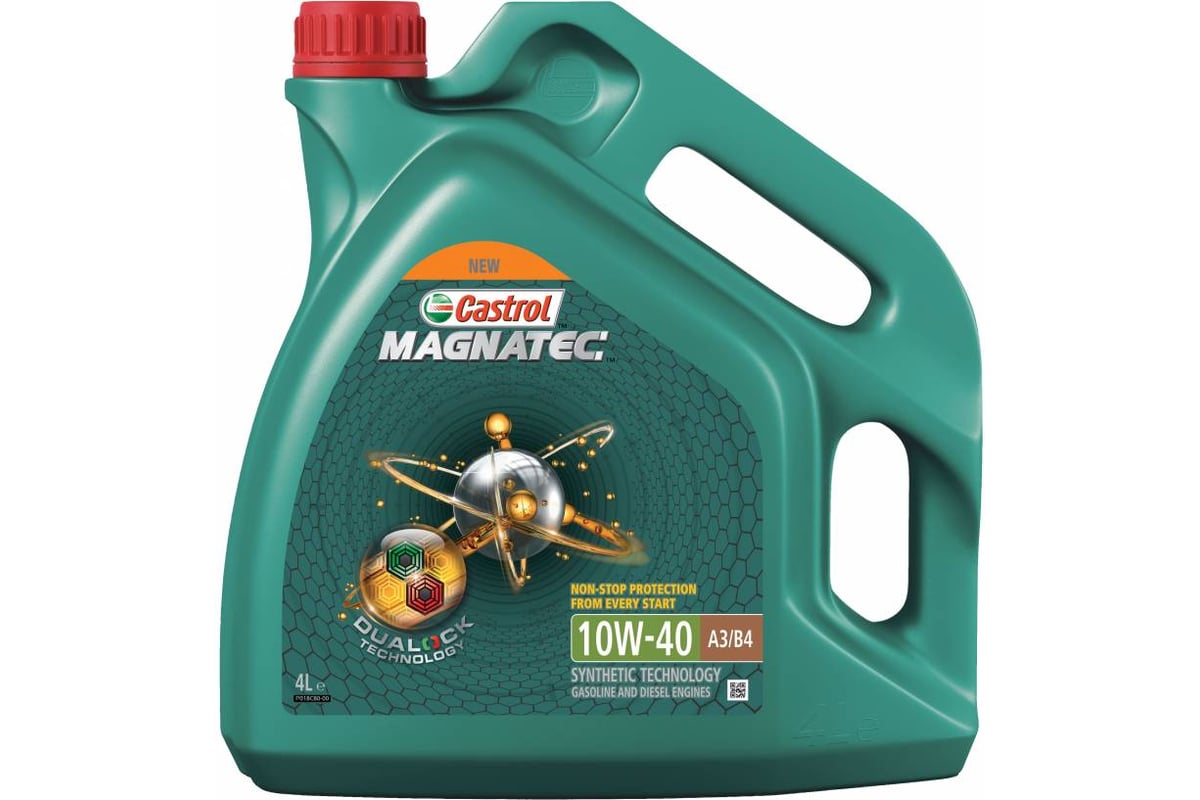 Масло моторное полусинтетическое Magnatec 10w40 А3/В4 DUALOCK (4 л) Castrol  15CA24 - выгодная цена, отзывы, характеристики, фото - купить в Москве и РФ